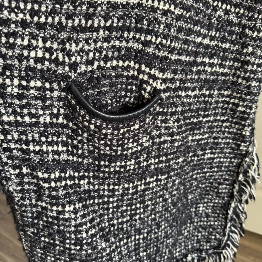Vince Black Neutral Wool Tweed Open Draped Cardigan Duster Size S - Picture 3 of 8